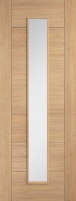 Internal Oak Carini Long Light (CLEAR GLASS) Solid Core Pre-Finished Door