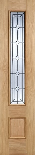 External Oak Empress Sidelight (ZINC CLEAR BEVELLED GLASS) Un-Finished Door