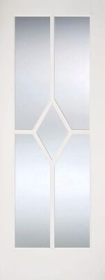 White Primed Reims (CLEAR BEVELLED GLASS) Solid Core - LPD