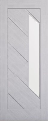 Internal Light Grey Ash Torino Pre-Finished (CLEAR GLASS) FD30 44mm Fire Door