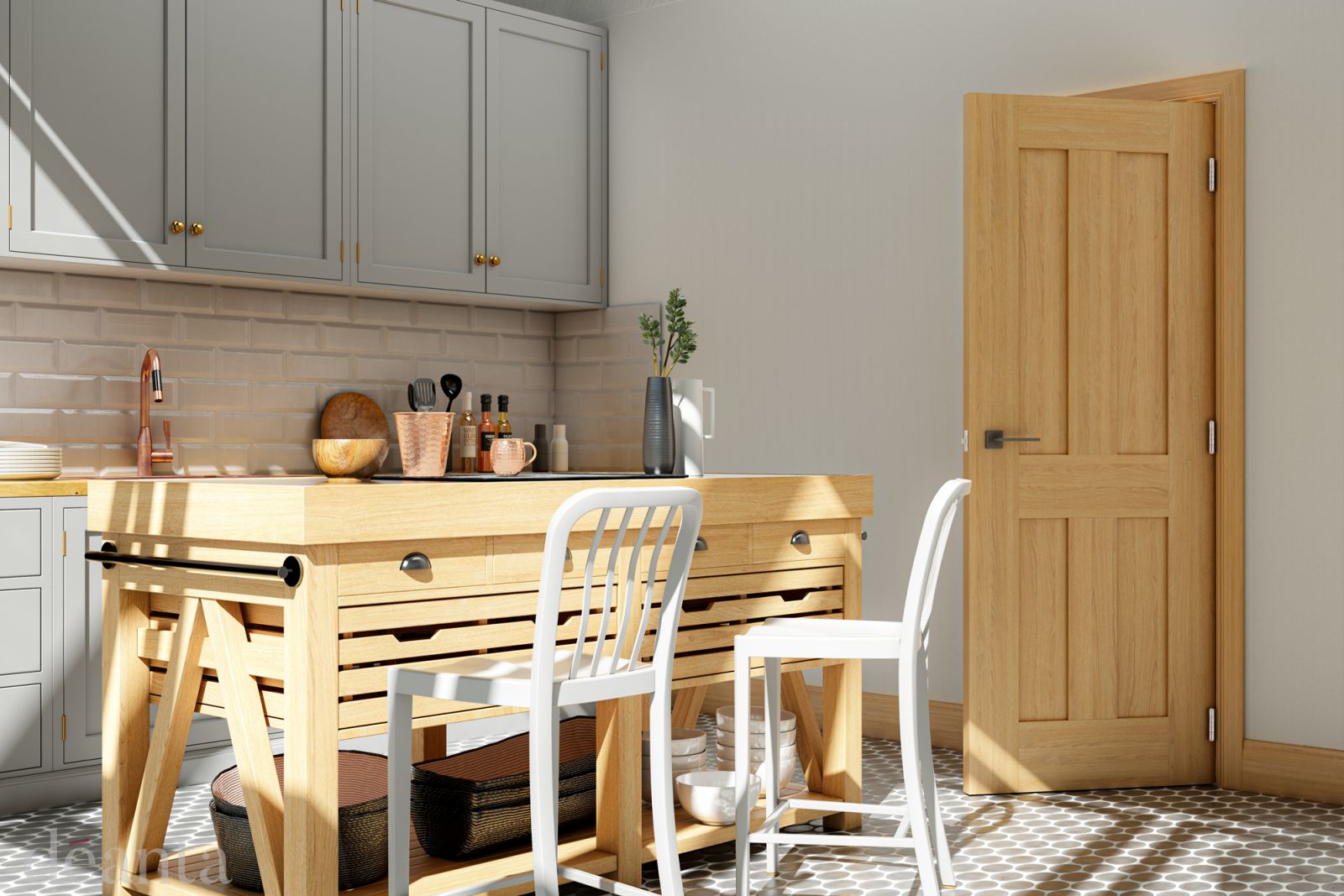 Internal Oak Eton Un-Finished Door - Image 2