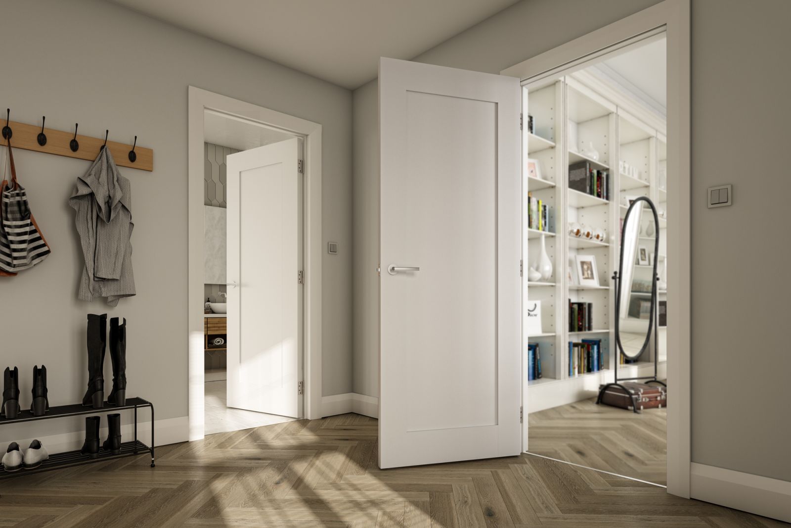Internal White Primed Solid Core Denver Door - Image 2