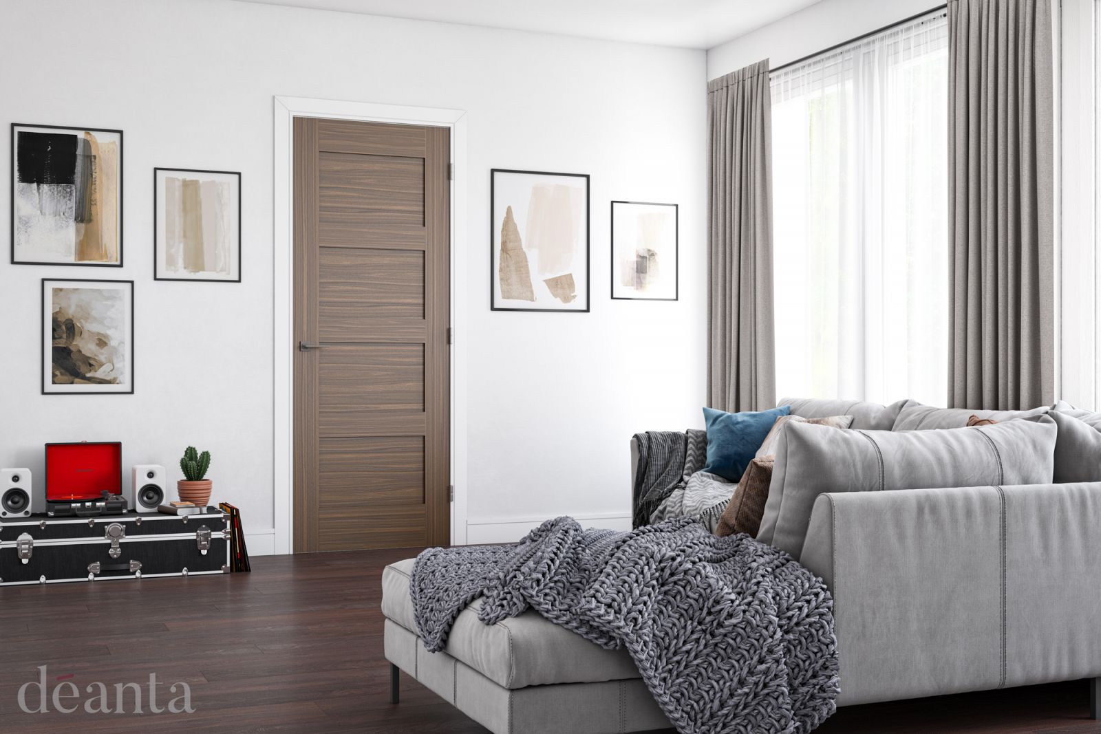 Internal Walnut Coventry Pre-Finished Door - Image 2
