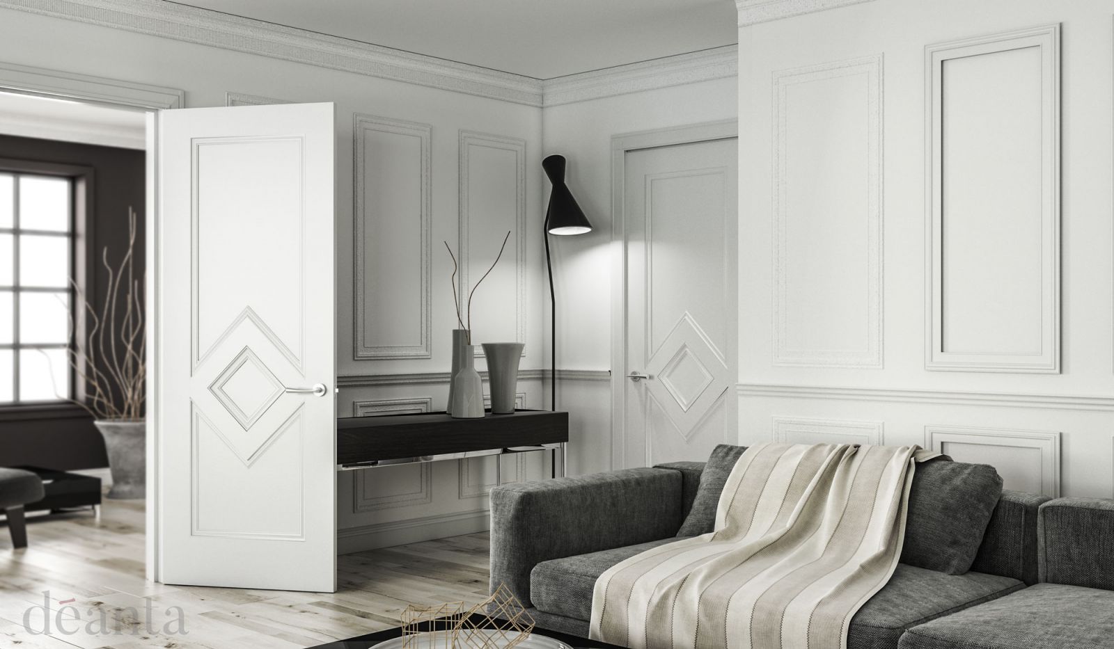 Internal White Primed Ascot Solid Core FD30 44mm Fire Door - Image 2
