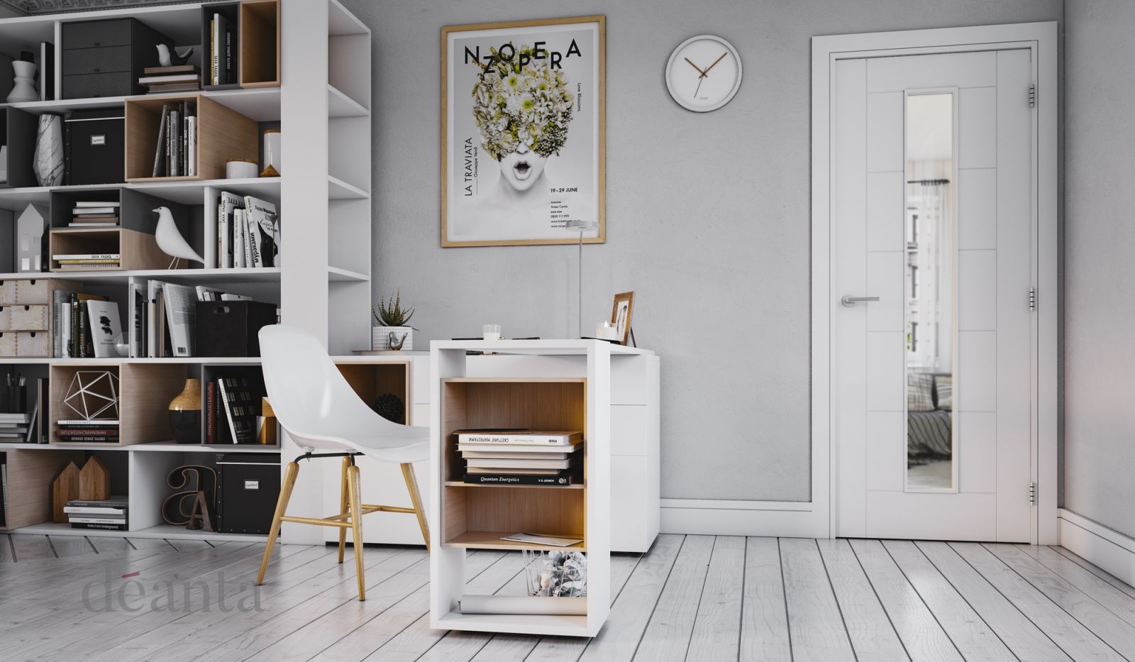 Internal White Primed Solid Core Seville 1L (CLEAR GLASS) Door - Image 2