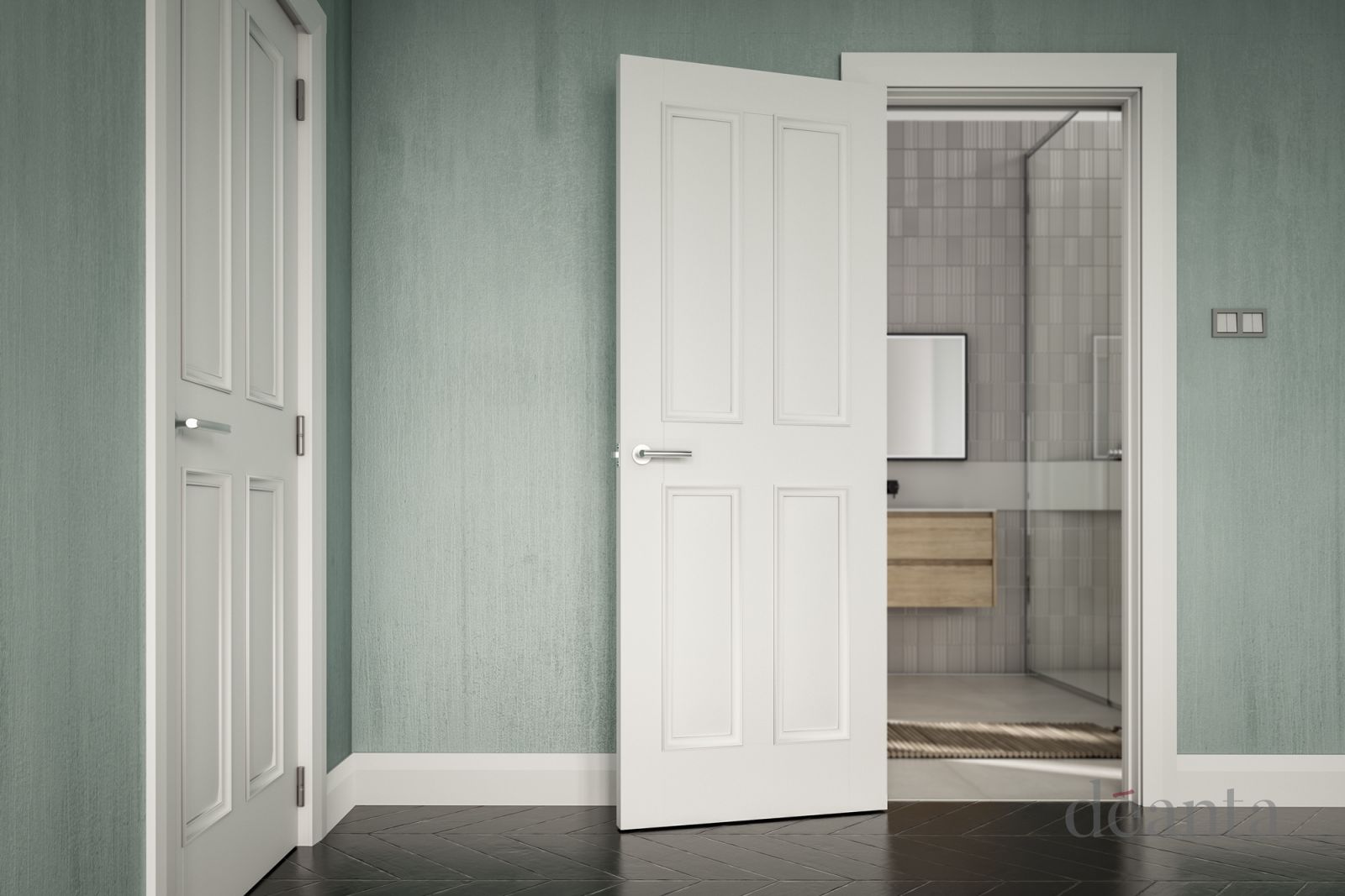 Internal White Primed Solid Core Rochester Smooth Finish Door - Image 2