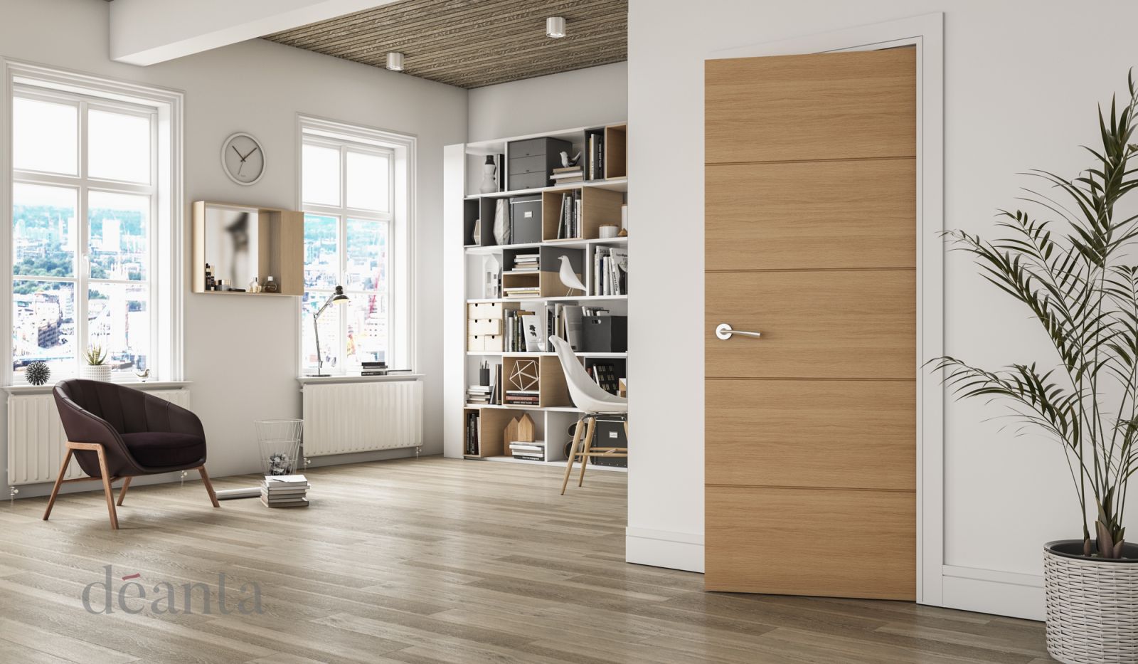 Internal Oak Augusta Pre-Finished Solid Core Door - Image 2