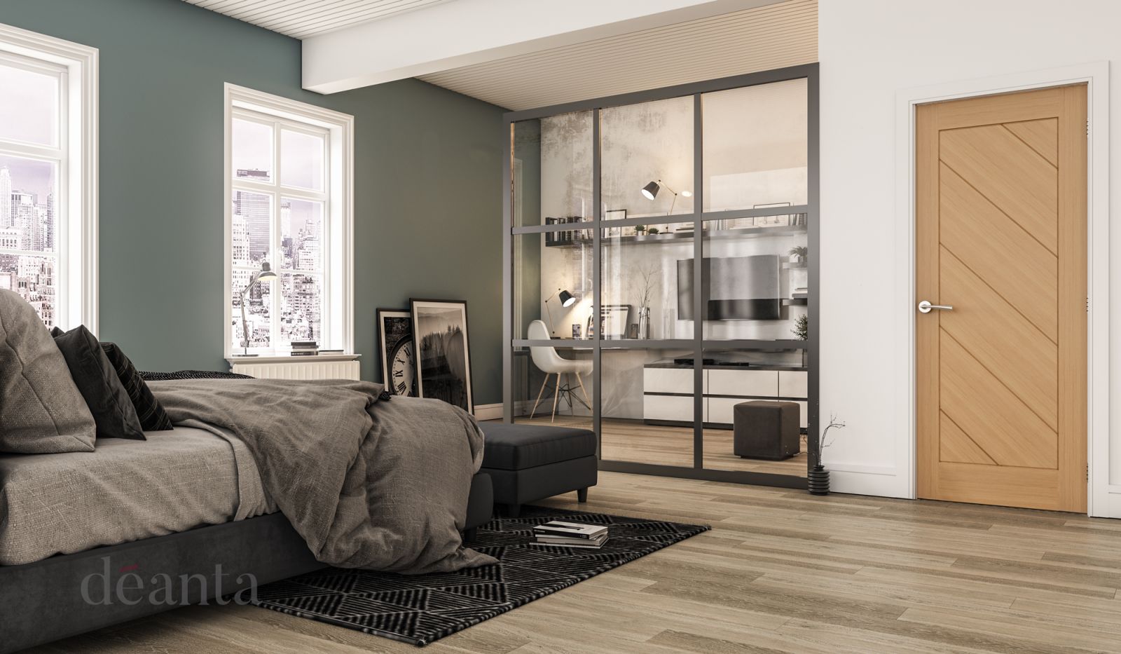 Internal Oak Torino Pre-Finished FD30 44mm Fire Door - Image 2