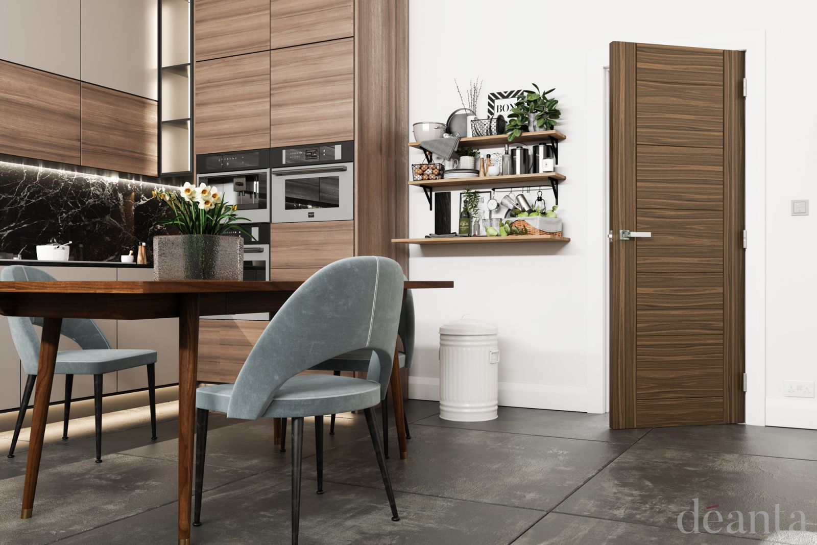 Walnut Seville FD30 44mm Pre-Finished Fire Door - Image 2