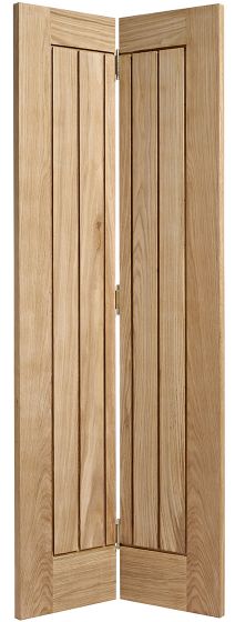 Internal Oak Mexicano Bi-Fold Un-Finished Solid Core Door - LPD