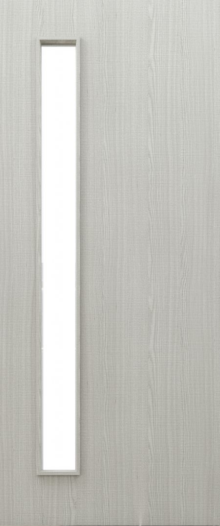 Light Grey Ash Flush D06 Glazed FD30 44mm Pre-Finished Fire Door - DE