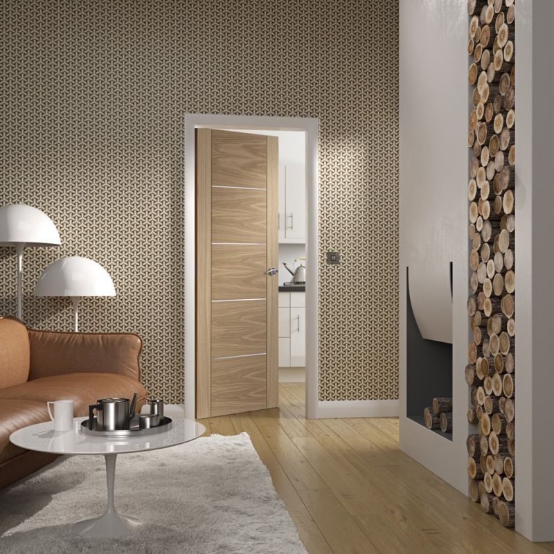 Oak Portici - FD30 - 44mm - Pre Finished - Aluminium Inlay - XL - Image 2