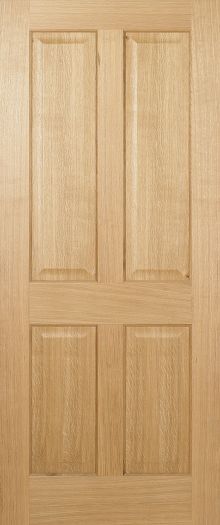 Oak Regency Un-Finished 4 Panel FD30 44mm Fire Door - LPD