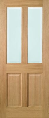 Oak Richmond (CLEAR BEVELLED GLASS) Solid Core Un-Finished Door