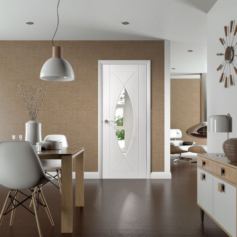 White Primed Pesaro (CLEAR GLASS) Semi Solid Core - XL - Image 2