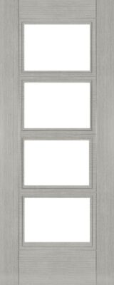 Internal Light Grey Ash Montreal (CLEAR GLASS) Pre-Finished Internal Door