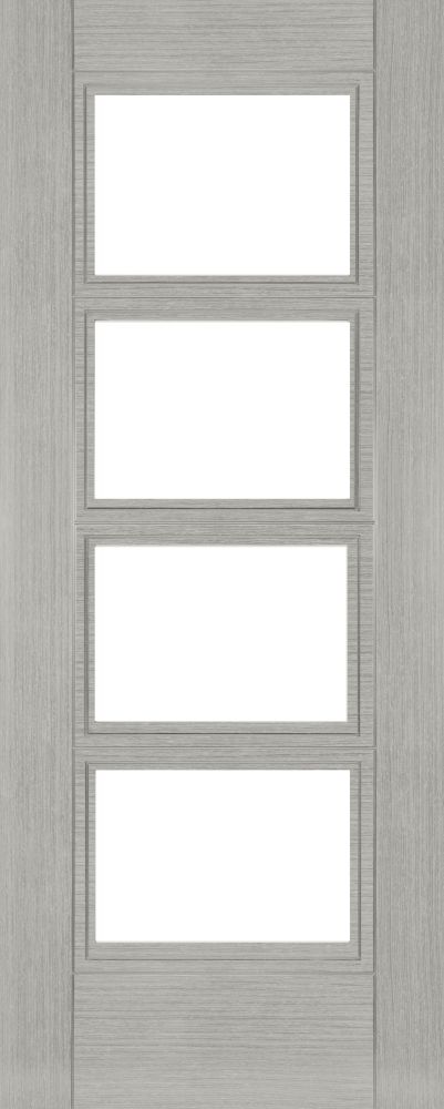 Internal Light Grey Ash Montreal (CLEAR GLASS) Pre-Finished Internal Door