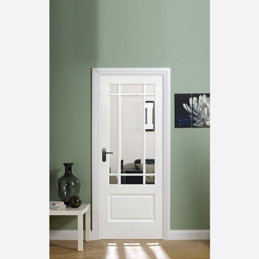 White Primed Downham (CLEAR BEVELLED GLASS) Solid Core - LPD - Image 3