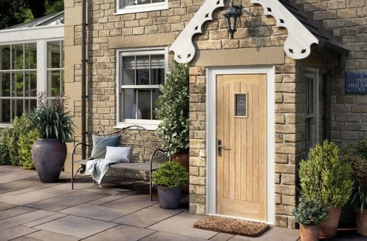 External Oak Cottage Lead Double Glazed Un-Finished Door - Image 2