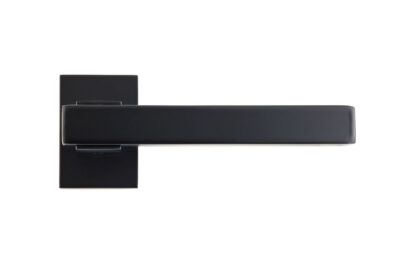 Argo Matt Black Lever on Rose Door Handle (Per Pair)