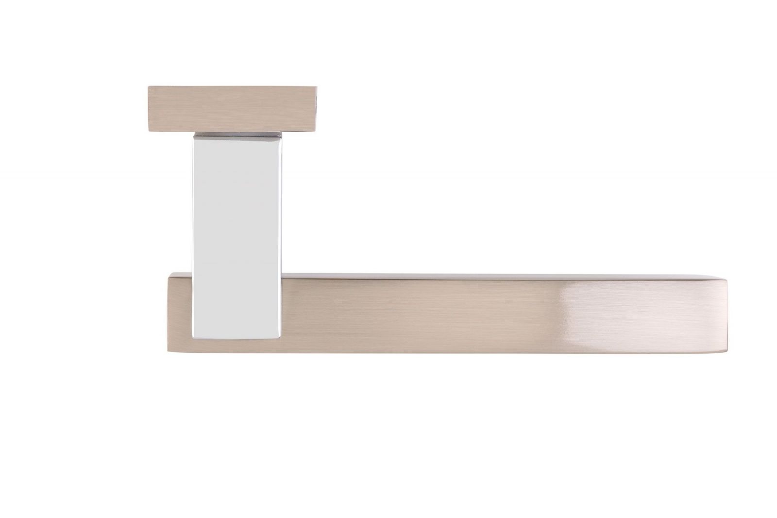 Argo Satin Nickel/Polished Chrome Lever on Rose Door Handle (Per Pair)