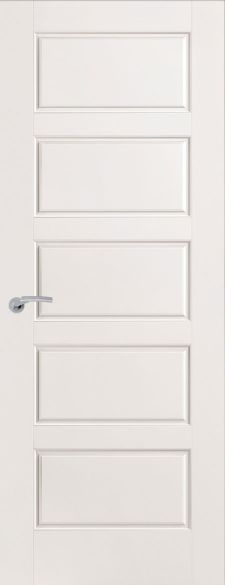 White Primed 5 Panel Solid Core FD30 44mm Smooth - PD