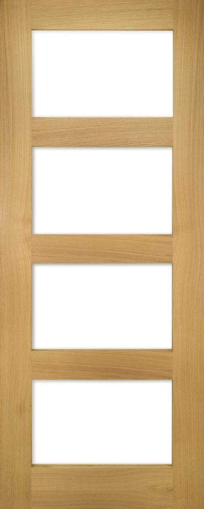 Internal Oak Coventry (CLEAR GLASS) FD30 44mm Un-Finished Fire Door