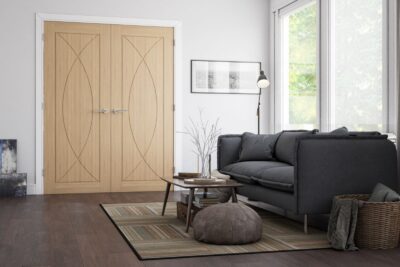 Oak Amalfi Pre-Finished Door Pair - DE
