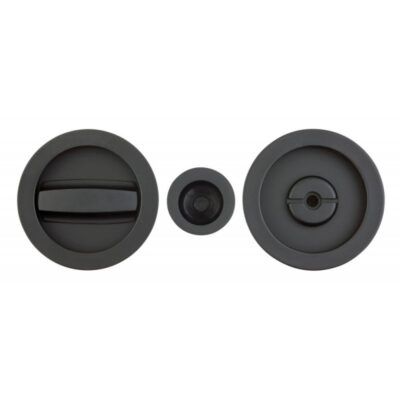 Pocket Door Round Bathroom Lock - Matt Black
