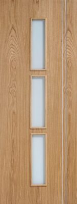 Internal Oak Sierra Blanco (OBSCURE GLASS) Solid Core Pre-Finished Door