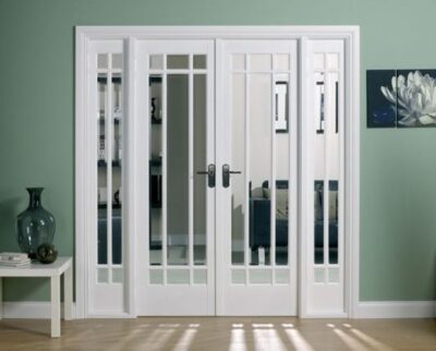 Internal White Primed Manhattan W6 (CLEAR BEVELLED GLASS) Room Divider