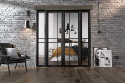 Internal Black Greenwich Pre-Finished W6 (CLEAR GLASS) Room Divider