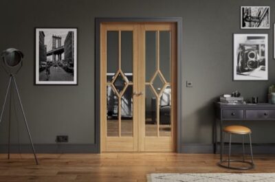 Internal Reims Pre-Finished Oak W4 (CLEAR BEVELLED GLASS) Room Divider