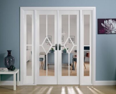 Internal White Primed Reims W6 (CLEAR BEVELLED GLASS) Room Divider