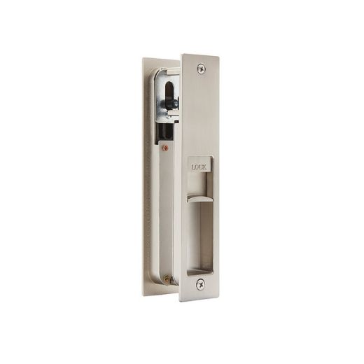 Gemini Pocket Door Privacy Sliding Lock - Satin Chrome - Image 2