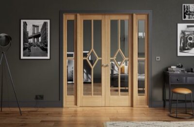 Internal Reims Pre-Finished Oak W6 (CLEAR BEVELLED GLASS) Room Divider