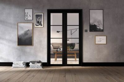 Internal Black Pre-Finished Soho W4 (CLEAR GLASS) Room Divider