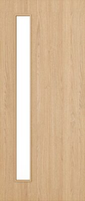 Flush Oak D06 Glazed FD30 44mm Pre-Finished Firedoor - DE
