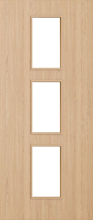 Flush Oak D011 Glazed FD30 44mm Pre-Finished Firedoor - DE