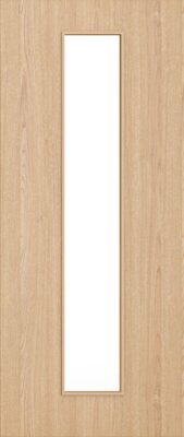 Flush Oak D010 Glazed FD30 44mm Pre-Finished Firedoor - DE