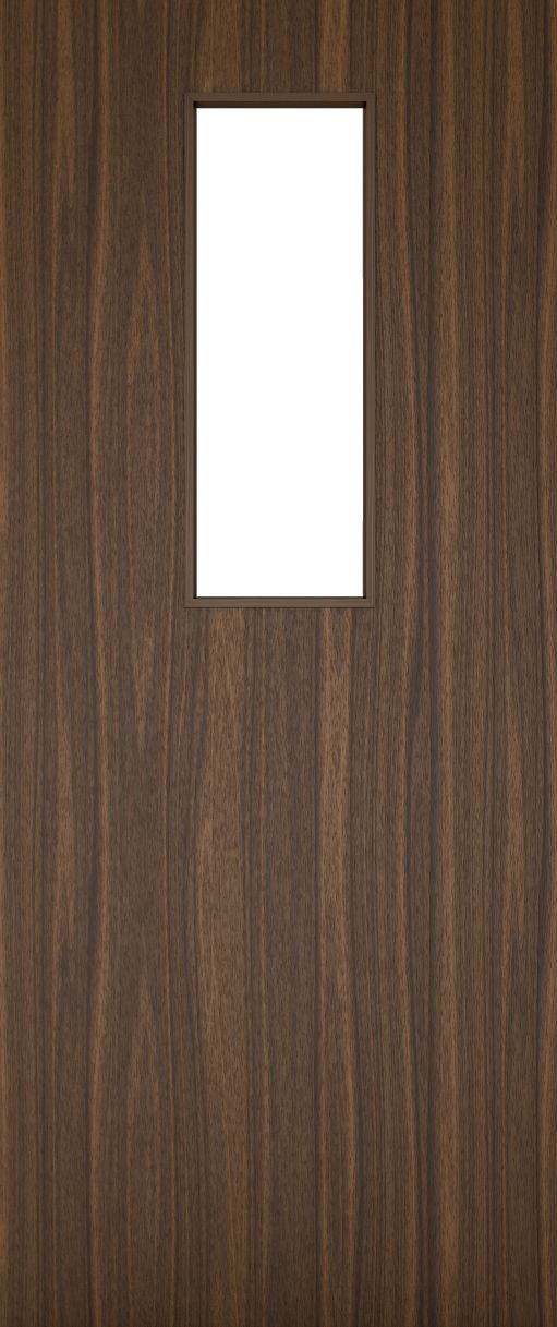 Internal Flush Walnut Pre-Finished 14 Glazed FD30 44mm Fire Door