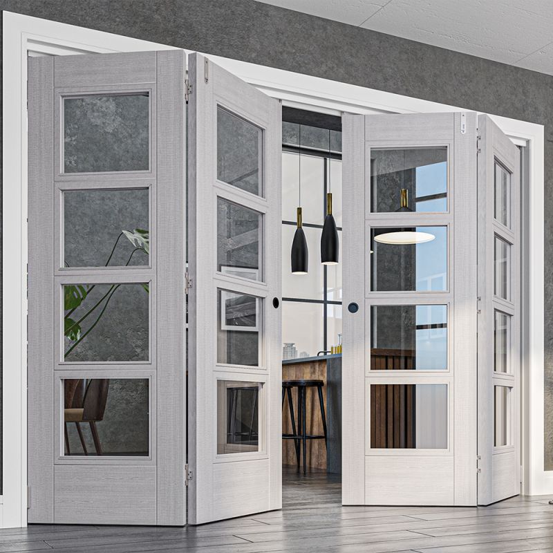 White Internal Primed Folding Door System Divider Kit (Frame Only)