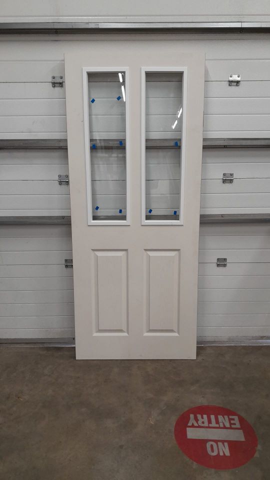Internal White Primed Woodgrain 2 Light 2 Panel (CLEAR GLASS) 44mm FD30 – MB - Image 2