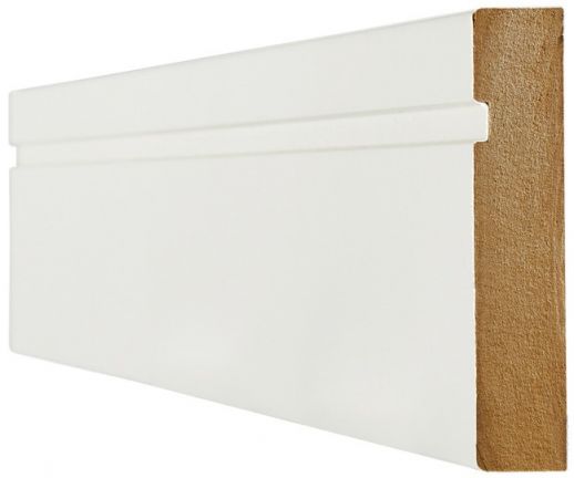 White Single Groove Skirting Pack - Primed - LPD