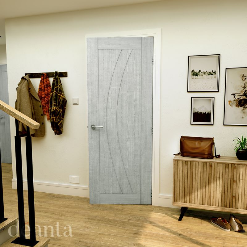 Internal Light Grey Ash Ravello FD30 44mm Pre-Finished Fire Door - Image 2
