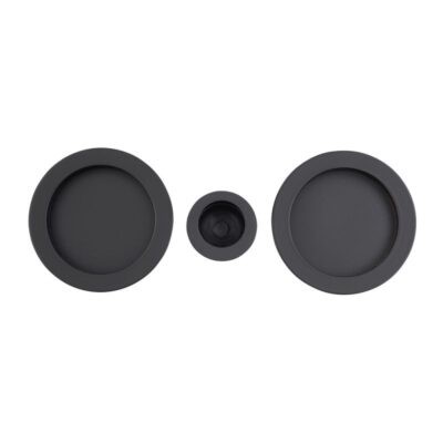 Pocket Door Round Handle - Matt Black
