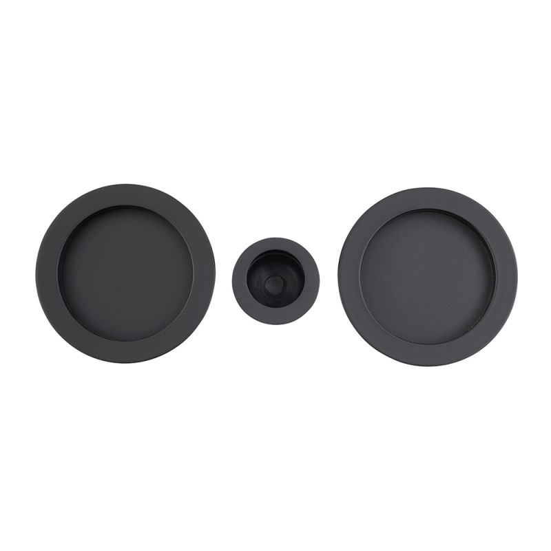 Pocket Door Round Handle - Matt Black
