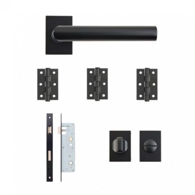 Ares Matt Black Slim Bathroom Kit - DE