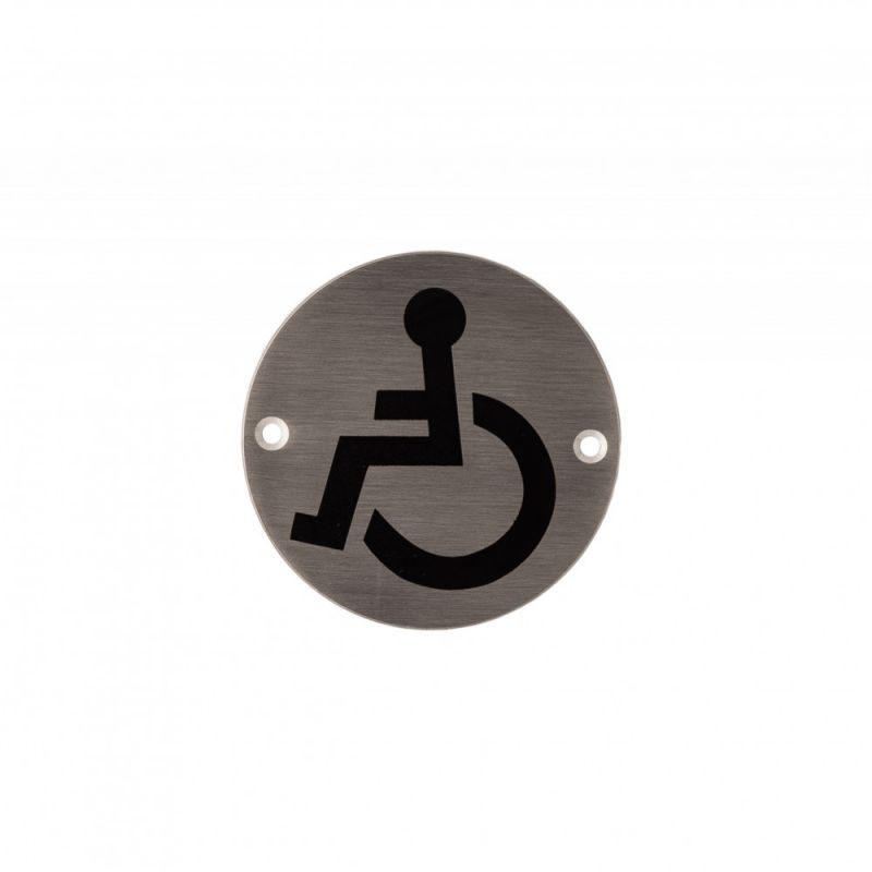 3 inch Round Steel Disabled Sign