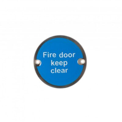 3 inch Round Steel Fire Door Keep Clear Sign
